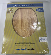 Comfort Seats Designer Plus Premium C1B1R-17BN Solid Oak Round Toilet Seat