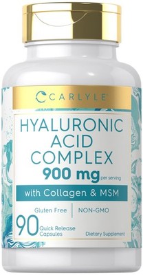 Carlyle Hyaluronic Acid Complex 900 mg | with Collagen 90 Count (Pack of 1)