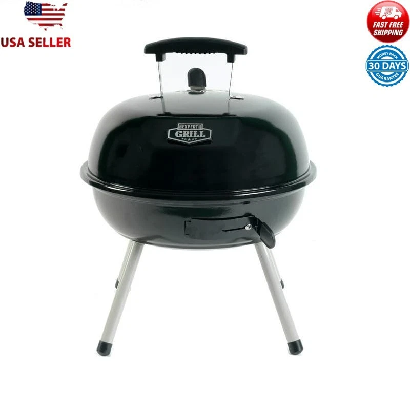 Portable Charcoal Grill 14.5 In Cooking Surface Steel Black Dome BBQ Picnic New