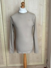 Under Armour ColdGear Tactical Beige Stretch Compression Shirt Top Mens Size XL