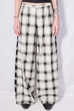 Assembly New York White Plaid Clean Pant Wide Leg Grunge Streetwear EUC Size S