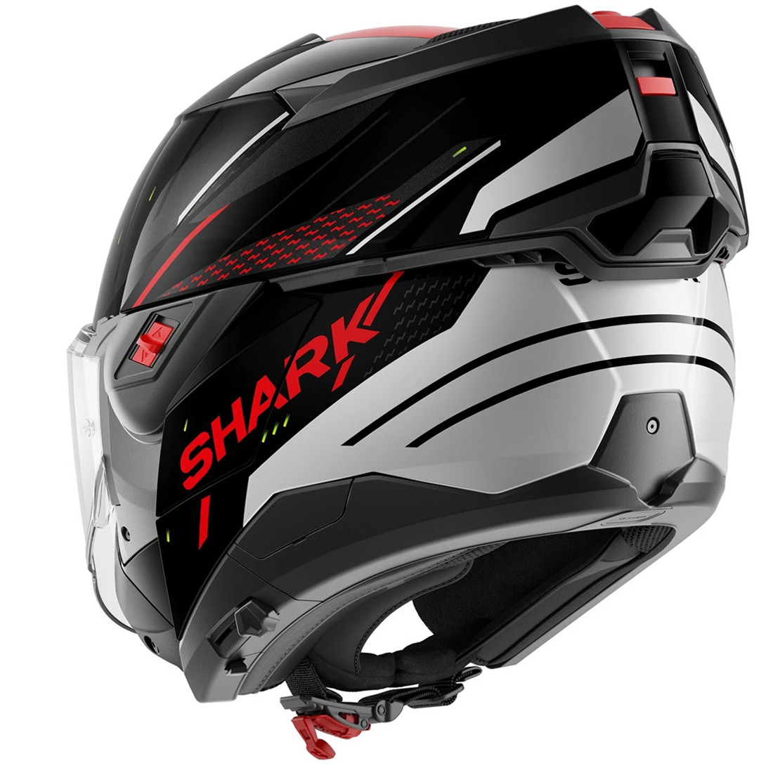 Shark Casco Modulare Flip Back OXO Rydger Black Silver Red Nero Argento Rosso foto 6