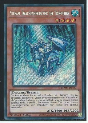 YU GI OH STREAM DRACHENHERRSCHER DER TRÖPFCHEN BLMM-DE122  SECRET RARE 1.AUFLAGE