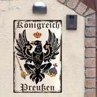 Vintage Kingdom of Prussia Crown Military Tin Metal Signs Home Décor 8x12