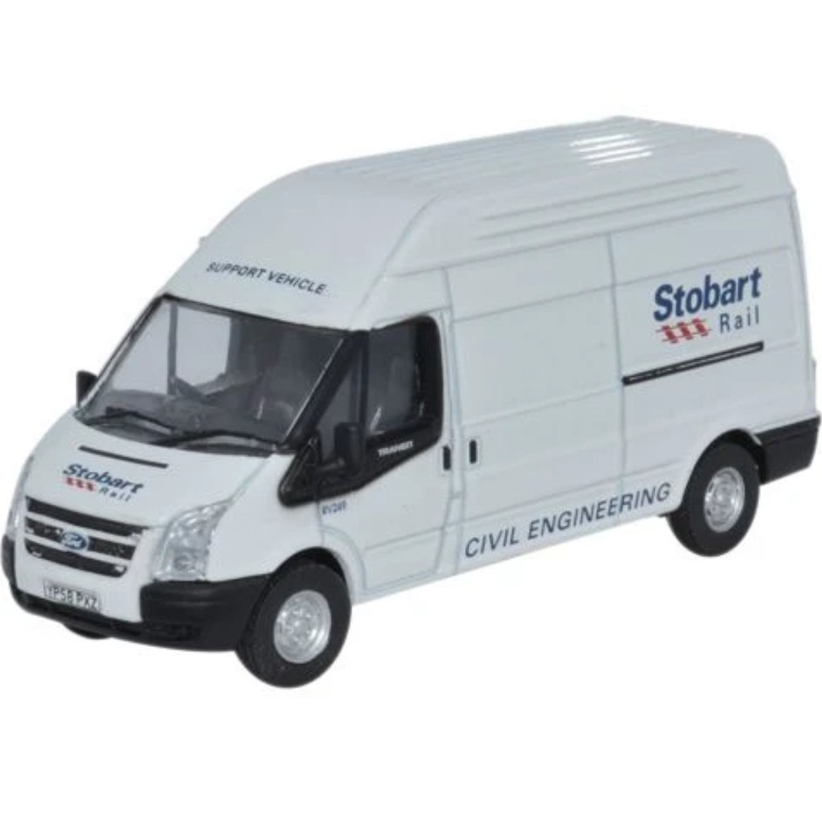 Oxford Diecast 1:76 Scale Ford Transit LWB High Roof Stobart Rail OO Gauge