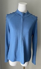 St John Sport Marie Gray Knit Jacket Blue M
