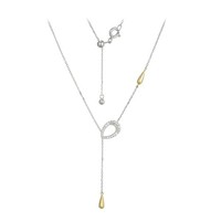 Cavill Silbercollier Damen 925 Sterling Zirkon Tropfen 0,23Ct Rhodiniert