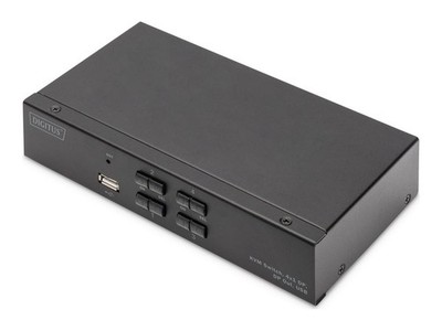 DIGITUS KVM switch DP, DP out, USB 4 x KVM port(s) 4 local users DS-12891