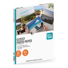 White Glossy Inkjet Photo Paper, 8.5" x 11", 8.5 Mil, 50 Sheets, New