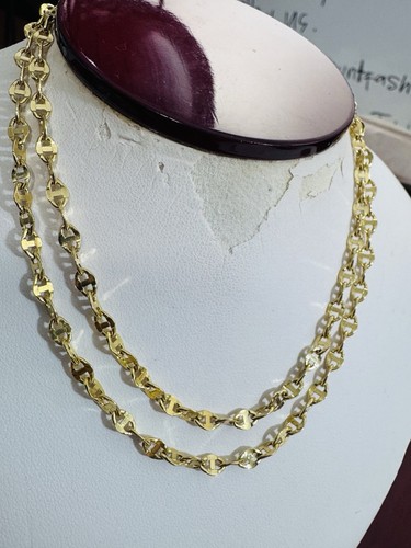 New 18K 750 Fine Genuine Yellow Gold Mariner Chain Necklace 24” Long 4mm 6.7g - Picture 16 of 24
