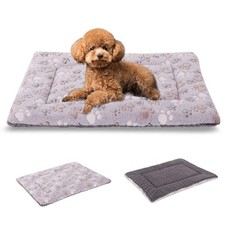24x18x1.6 Inch Gray Paw Reversible Dog Crate Pad Memory Foam Pet Bed