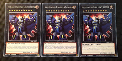 Yu-Gi-Oh! 3x Superdimensional Robot Galaxy Destroyer, Rare, 1. Ed., Englisch, NM