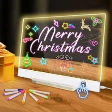 Led Drawing Board with 7 Color 4 Mode Light up Message Note Board with 7 Mark...