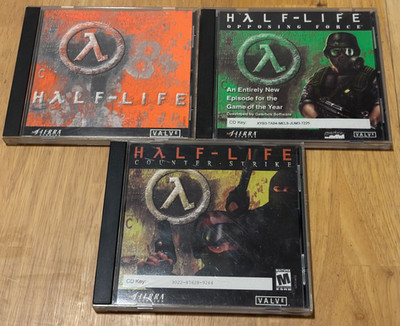 Half-Life PC Game Lot Original Orange Disc Opposing Force Counter-Strike Valve