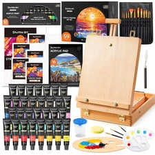 Shuttle Art Acrylic Painting Set, 59 Pack Professional Painting Supplies with...