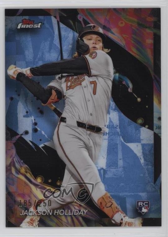 2024 Topps Finest Uncommon Sky Blue Refractor 185/250 Jackson Holliday #162 4k8