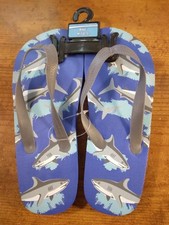 Boys 13 - 1 Blue Flip Flops with sharks 279376