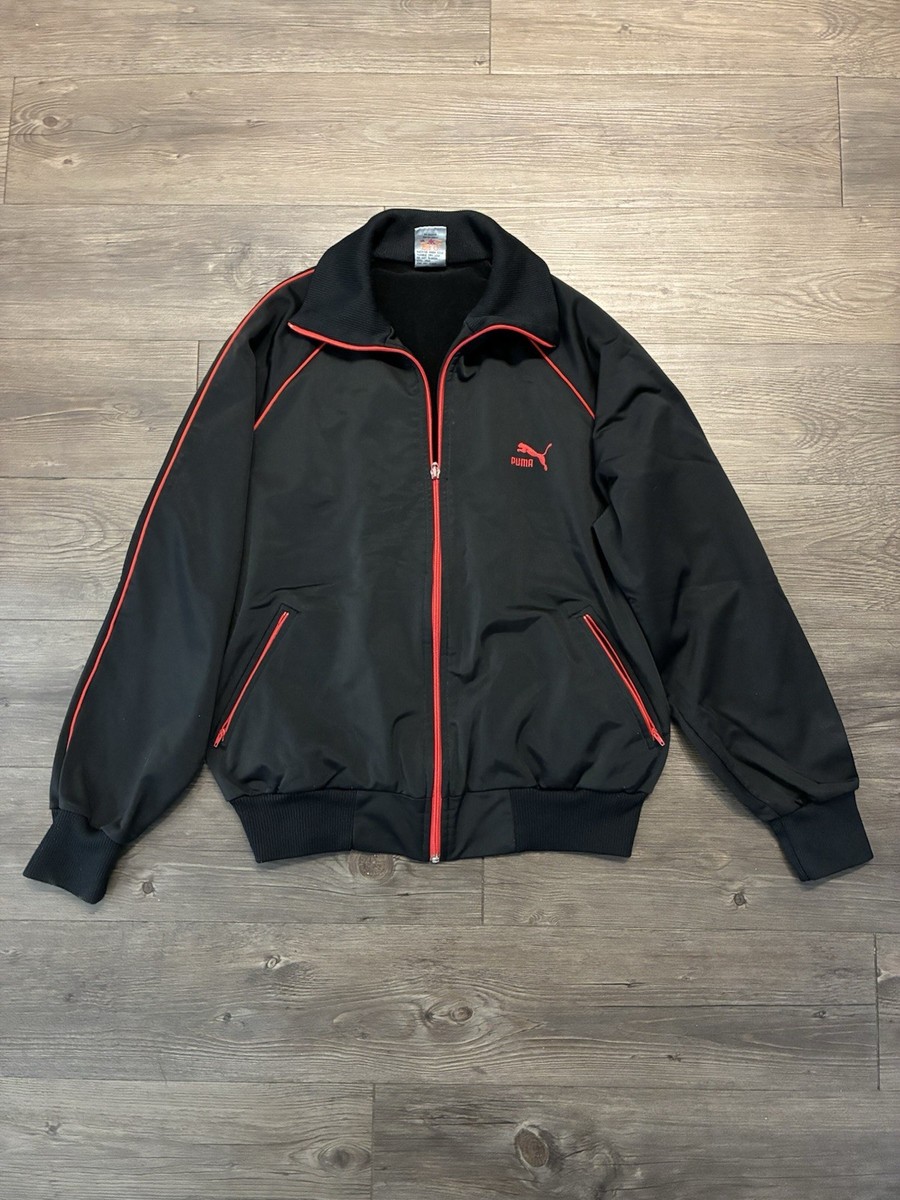 VTG PUMA Track Jacket Men's Size Large Striped Full Zip Retro 80s