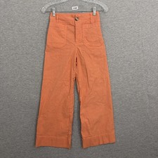 Maeve Womens 24P Orange Linen Blend The Colette Wide Leg Stretch Pant