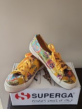 NUEVAS Tenis Superga 2750 KORELAW Mostaza Satén Floral Brocado | Talla 7.5 M | Nuevas con Etiquetas