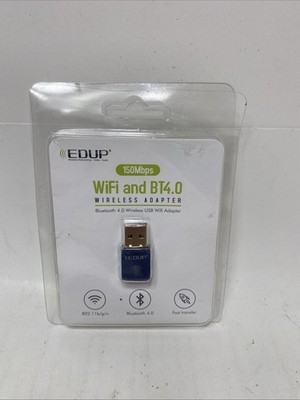 EDUP USB Bluetooth WiFi Adapter for PC, 4.0 Adapter, Black 