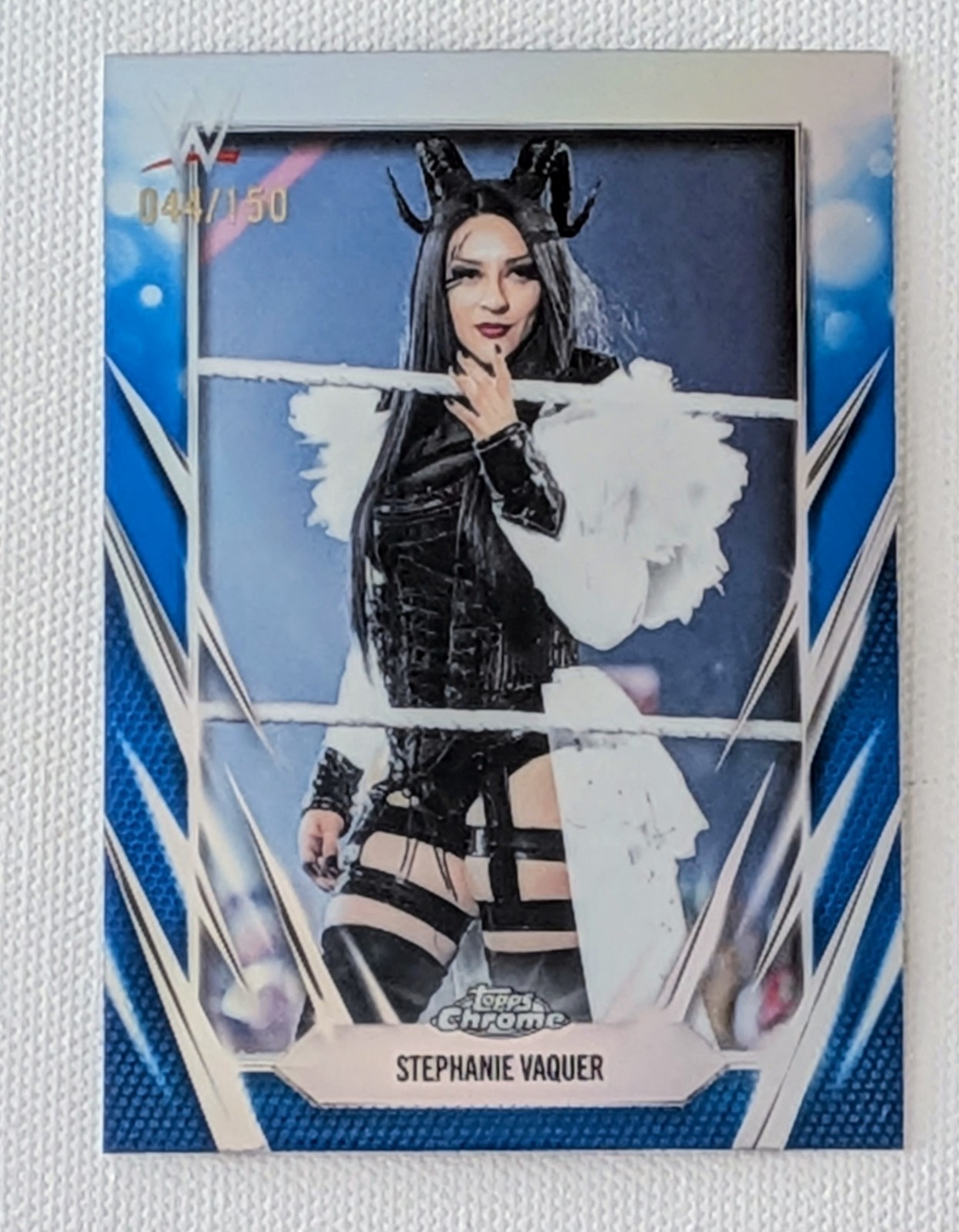 Stephanie Vaquer 🔵/150 2026 Topps Chrome WWE Blue Refractor
