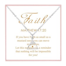 Christian Gifts Mustard Seed Necklace for Women Move Mountains Shell Necklaces C