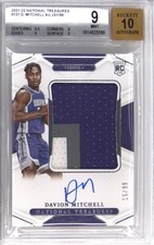 2021-22 NATIONAL TREASURES DAVION MITCHELL ROOKIE RC BGS 9 AUTO 10