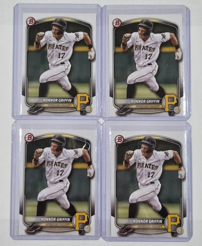(4) 2025 Bowman Prospects KONNOR GRIFFIN Card Lot #BP-86 Pittsburgh Pirates