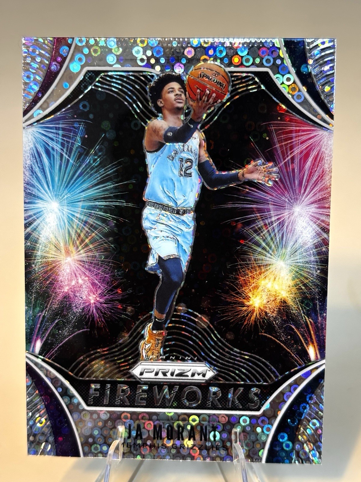 2019-20 Panini Prizm - Fireworks Ja Morant #28 Fast Break Prizm (RC)