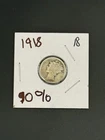 1918 Mercury Dime 10c Silver Uncirculated 10 Cents US Type Coin 90% Silver
