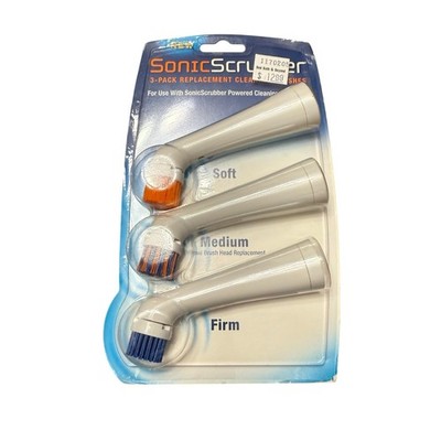 New  Sonic Scrubber Cleaning Tool Replacement Brushes Soft + Medium + Firm