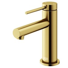 VIGO Jewel 6'' H Single Handle SingleHole Bathroom Faucet in Matte Brushed
