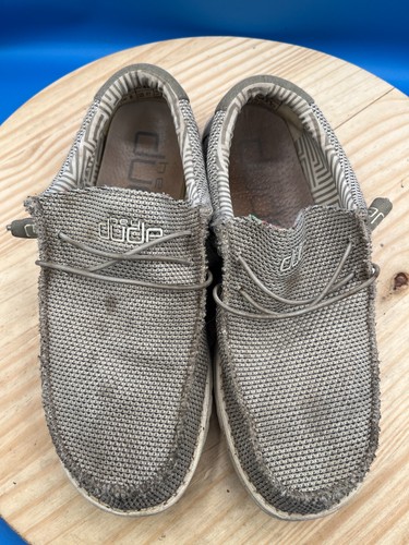 Hey Dude Loafer Wally Sox Men's Sz 9/EU42 Grey/Brown Blend Knit Slip-On - Afbeelding 4 van 13