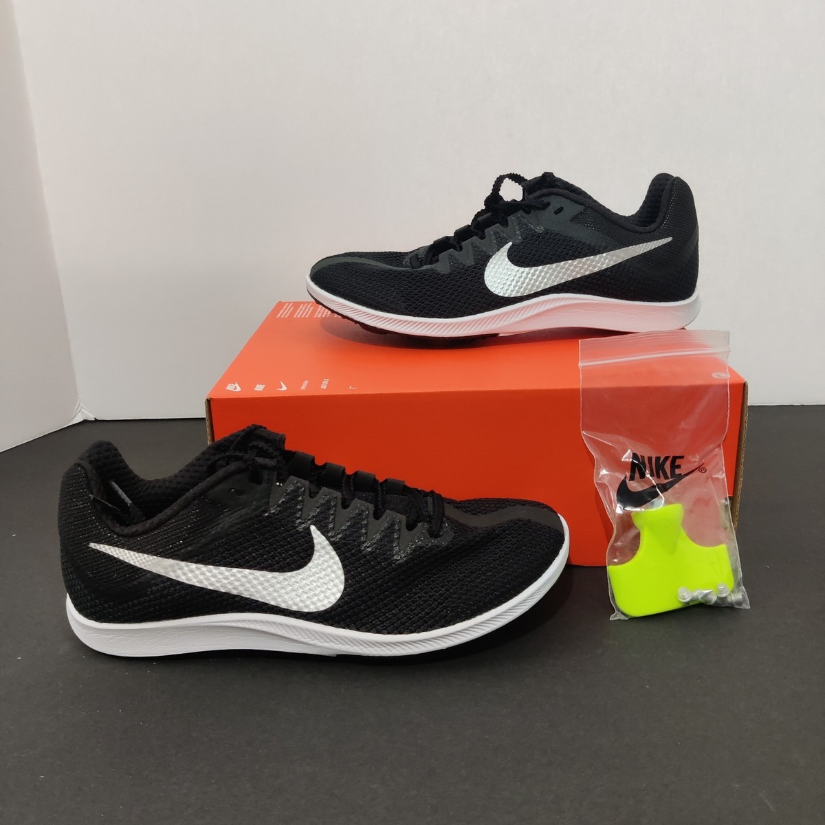 Nike Zoom Rival Distance Track Spikes Shoes Black White 