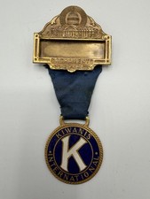 Vintage 1928 Kiwanis International Badge Sacramento Capitol Blue Ribbon Enamel