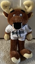 Vintage Seattle Mariners Moose Mascot Plush Brown Baseball MLB Official Toy