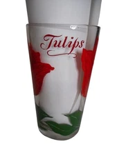 MCM Boscul Peanut Butter Drinking Juice Glass Tumbler Tulips Estate find 5"   #2