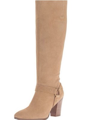 Lauren Ralph Lauren Fareeda Tan Suede Knee High Heeled Boots Sz 6