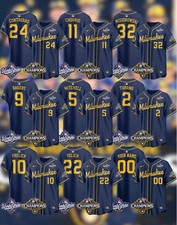 HOT Custom Player Brewers 2026 World Series National League Champions Sticthed