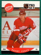 Brent Fedyk - 1990-91 Pro Set #435 - Detroit Red Wings Hockey Card