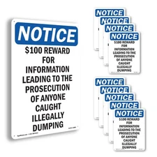 $100 Reward For Information Leading OSHA Notice Sign Or Decal - 5 or 10 Pack