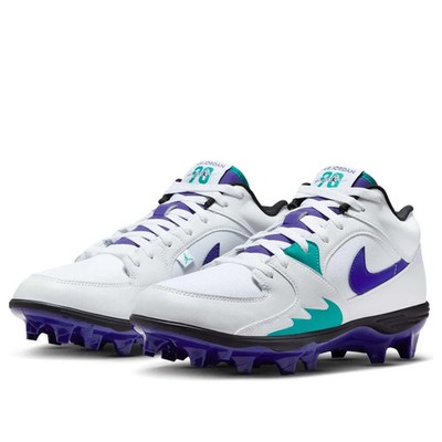 シューズ Jordan Stadium 90 Low TD 8.5 Jordan Men's Stadium 90 Low TD Football Cleats, White/Grape, Size