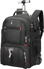 SWICKY RICOOI Vacuum backpack with wheels,50L Rolling laptop backpack with An...