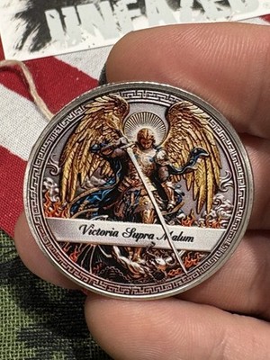 St Michael Protect Us Challenge Coin 1.5 in High Quality Graphic Appliqué