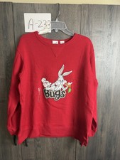 Warner Bros. Studio Store Bugs Bunny Sweatshirt Red Pullover Unisex Adult Size S
