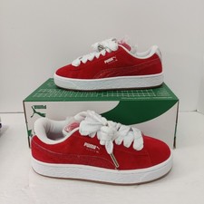 PUMA Suede XL Holiday Glitz JR E Red/White/Silver Size 6 401805-01 New In Box