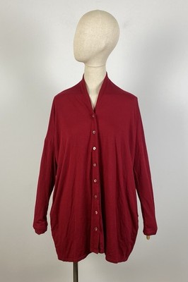 COCON COMMERZ PRIVATSACHEN Red Lagenlook Button-Up Cardigan Dress One Size