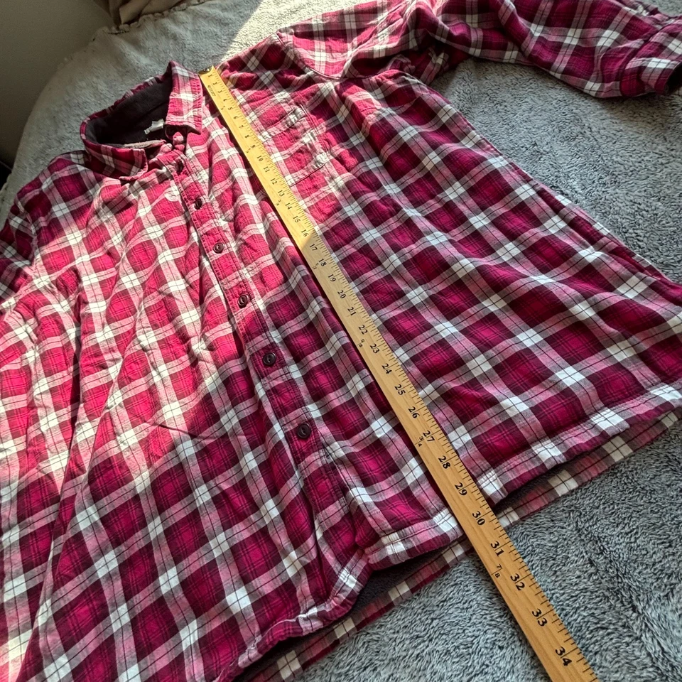 Chaqueta de mujer LL Bean talla 3X franela abotonada línea polar occidental 18920 Foto 4 de 4