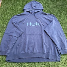 Huk Performance Fishing Men’s 3XL Navy Blue Pullover Hoodie Sweatshirt Outdoors